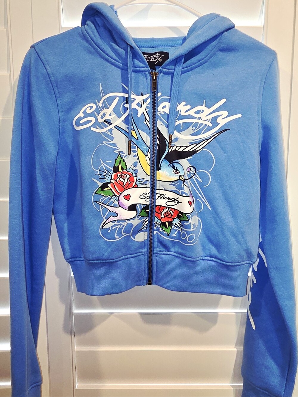 Ed Hardy cropped zip-up hoodie